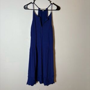 LOFT‎ Royal Blue Embroidered Spaghetti Strap Dress Size Medium